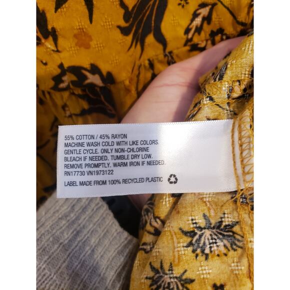 Universal Thread Yellow Floral Cottagecore Maxi Dress XL Long Sleeve - Picture 8 of 10